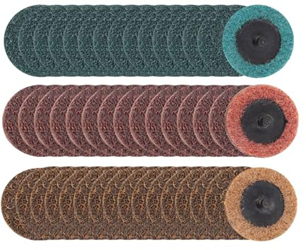36 dischi abrasivi da 5 cm con supporto per disco da 1/4 pollici per smerigliatrici per preparazione della superficie dischi abrasivi in nylon