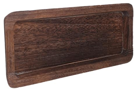 Toyvian Tray Bandeja Rectangular para Servir Café de Madera, Estilo Rústico, Fácil de Limpiar, Adecuado para Salón y Cocina