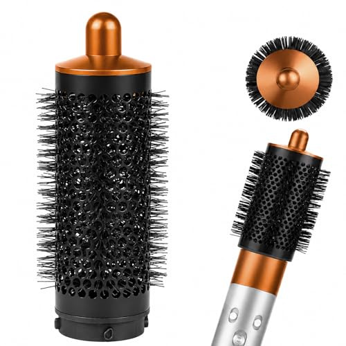 Cyberwork Moyen brosse volumisante ronde améliorée pour Dyson pour Airwrap HS01/HS05/HS08, Brosse volumisante pour cheveux lisses, mous et plats, couleur Doré (Or Moyen)