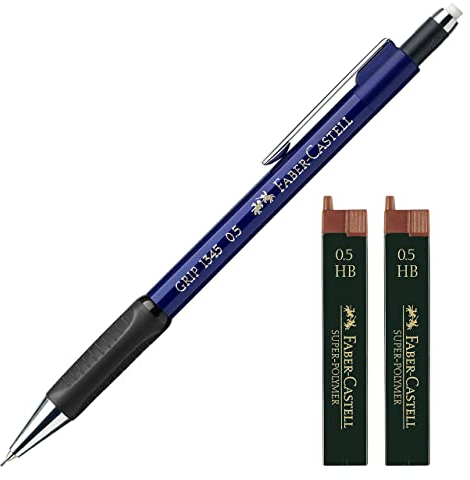 Faber-Castell 1345 99 - Druckbleistift GRIP, Minenstärke: 0,5 mm, Schaftfarbe: (Blau mit 24 Ersatzminen) (Blau mit 24 Ersatzminen)