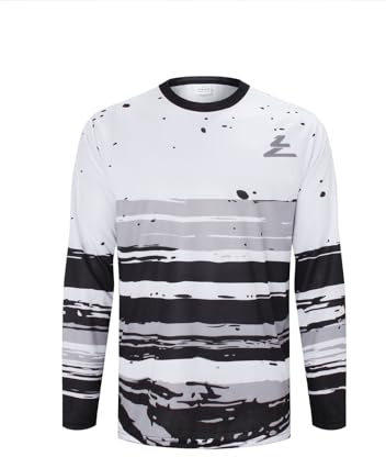 ZesiikLvie Fahrradtrikot Herren Downhill Radtrikot Herren Langarm Moto MX Downhill Enduro Jersey Atmungsaktiv Schnell Trocknend