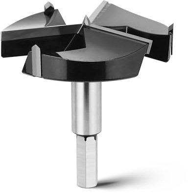 Broca Forstner de 82 mm para madera, longitud de 92 mm, con vástago hexagonal, para madera, madera dura, tableros de fibra