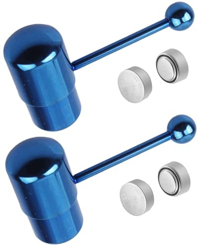 Lot de 2 piercings vibrants pour la langue en acier inoxydable bleu pour femme et homme