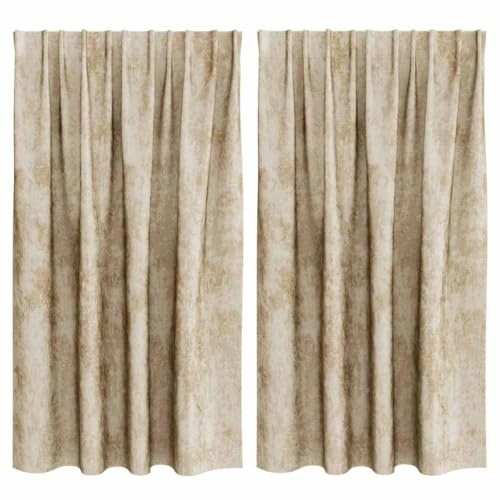 vidaXL Tende in Velluto, 2 pz, con Occhielli Color Panna, 140 x 140 cm. Ottime per finestre Interne, offrono Privacy e filtrano la Luce. Set di tendaggi Blackout Eleganti, Perfetti per la Tua casa.