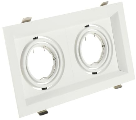 DOITOOL Foco Empotrable Doble LED con Anillo Embellecedor para Techo Compatible Soporte Resistente para Iluminación Hogar y Oficina Acabado Blanco