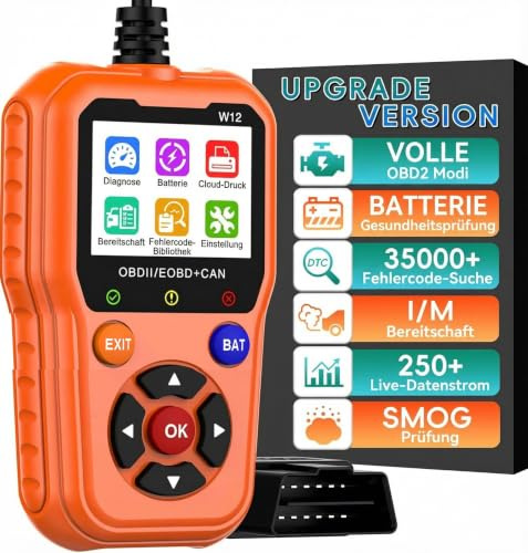 OBD2 Diagnosegerät für nach 2002 alle Fahrzeuge Auto Auslesegerät Deutsch,B | OBDII Diagnosewerkzeuge mit Alle Funktionen, Motor Diagnose, Batterietester, DTC-Suche, Universal KFZ Fehlerauslesegerät