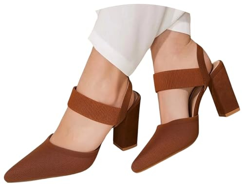 Elegante Zapato de tacón de Malla con Tira Trasera, Punta Afilada y Parte Superior Transparente en diseño Reservado, Mujer, Verano._2