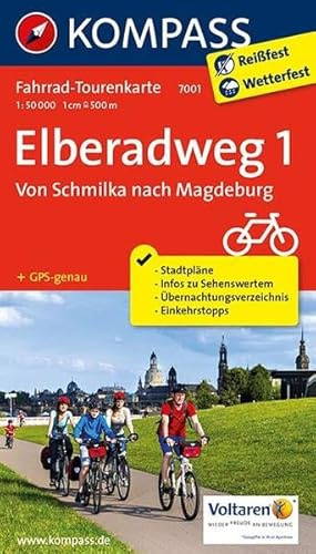 Fahrrad-Tourenkarte Elberadweg 1, Von Schmilka nach Magdeburg: Fahrrad-Tourenkarte. GPS-genau. 1:50000. (KOMPASS-Fahrrad-Tourenkarten, Band 7001)
