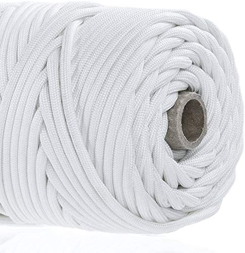 GOLBERG 750LB Paracord/Fallschirmschnur - US-Militärqualität - Authentische Mil-Spec Typ IV 750LB Zugfestigkeit Starkes Paracord - Mil-C-5040-H - 100% Nylon - (Weiß, 50 Fuß)