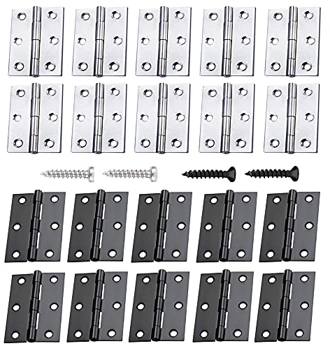 Gativs Edelstahlscharnier 20 Stück Edelstahl Scharniere Steckverbinder Türscharnier Schaniere Klappbar Scharniere Edelstahl Türband Scharnier mit 144 Stück Schrauben für Schranktor Fenster