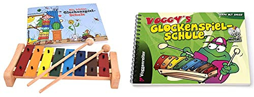 Voggenreiter Das Bunte Glockenspiel-Set Glockenspiel C-Dur mit Holzschlägel und Glockenspielschule (8 metallische Klangplatten), bunt & Glockenspielschule: Lerne mit Spaß!: Lerne mit Spass!
