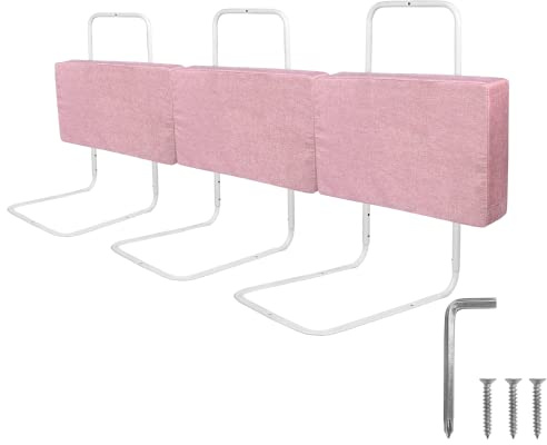 Froadp 180cm Rausfallschutz Beistellbett Leinen Kindersoftpack Bettgitter Tragbare Bettschutzgitter Höhenverstellbar Kinderbettgitter Baby Schutzgeländer Bettkantenschutz für Kinderbett (Kirschrosa)