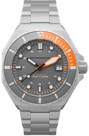Spinnaker Diver Dumas Herren-Armbanduhr, japanische Automatik, 44 mm, Edelstahl SP-5081, Black
