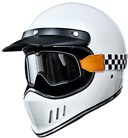 Motorradhelm, Integralhelm Mit Schutzbrille, Retro Motocrosshelme Herren Damen, ATV Helm UTV Helm MopedHelme Rollerhelm MofaHelm Motorrad Helm ECE/DOT Zertifiziert ( Color : D , Size : XL=61-62cm )