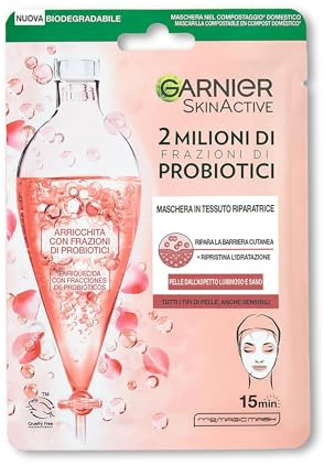 Garnier Maschere per Occhi e Viso SkinActive, Per una Pelle Luminosa e Sana e un Contorno Occhi in Salute, Adatta a Tutti i Tipi di Pelle, Confezione da 5