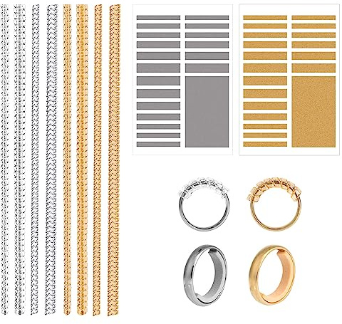 46pcs Ring Size Adjuster, Invisible Ring Sizers for Loose Rings Spiral Ring Tightener Ring Adjuster Ring Sizer Measuring Tool for Wide Rings