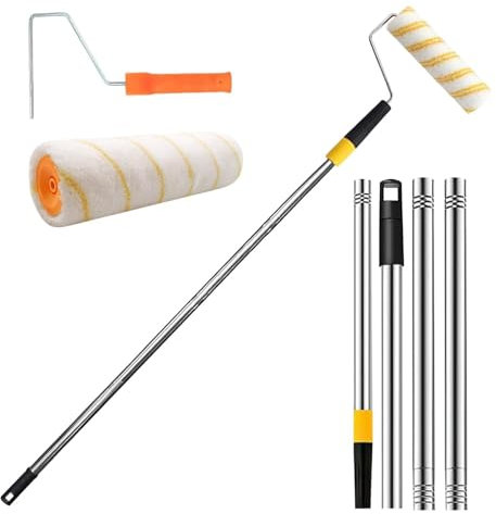 Paint Roller - Telescopic Pole with Removable Paint | with Wall Paint Roller for Metal Doors, Kitchen Cabinets, Walls, Small Surfaces and Ceilings
