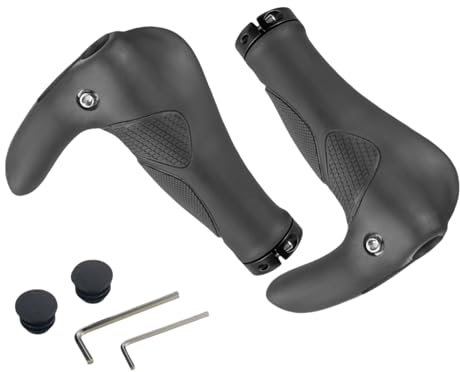 Fahrradgriffe MTB Griffe Lenkergriffe Fahrradlenker Ergonomische Rutschfeste Horn Handgriffe Aluminum Lock-on Grips für Mountainbike BMX Fahrrad Kinderfahrrad Roller Trekkingrad E-Bike Cityrad Rennrad