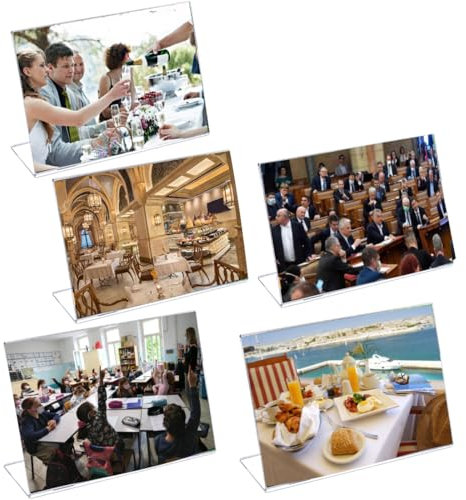 KAWASIMAYA 5 Pezzi Espositore da Tavolo Espositore a4 Plexiglass Trasparente Porta Menu da Tavolo Porta Listino a4 Espositore Plexiglass a5