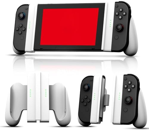NBCP Joy-Con-Komfortgriff für Switch, Switch-Controller 2-in-1-Joy-Con-Griff Schutzhülle für Switch Joy-Con/OLED-Controller, einzigartiges abnehmbares Design für linke und rechte Joycon (Weiß)