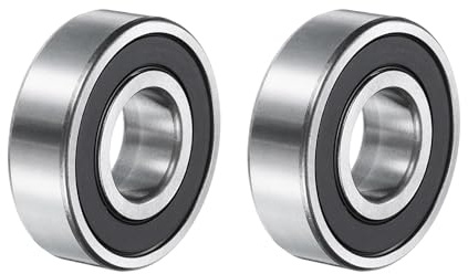 QUARKZMAN 6203-2RS Rillenkugellager, 2 Stück 17mm I.D x 40mm O.D x 12mm dick C3 Doppelt Gummi Versiegelt Chromstahl (ABEC5, Schwarz)