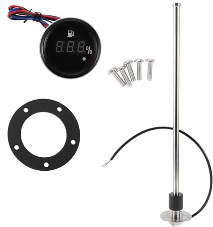 Motoforti Sensor de Nivel de Combustible con Medidor de Combustible para Barco Unidad de Combustible Marina 450mm de Longitud Metal Tono Plateado 1 Set 0-190 Ohm