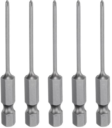 QUARKZMAN 5Pcs Embout de Tournevis Cruciforme Phillips #0 Ph0 Tige Hexagonale de 1/4 Longueur de 65mm en Acier S2 Magnétique À Tête Cruciforme pour Perceuse Électrique 2mm de Diamètre