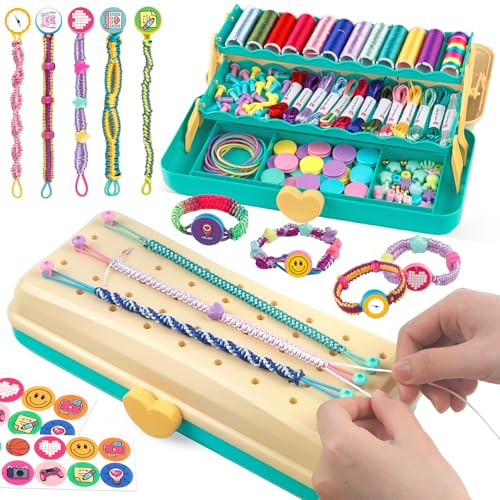 Hewaurorion Freundschaftsarmband Selber Machen,Kunst und Handwerk für Kinder im Alter von 8-12 Jahren,DIY Schmuckbastelsets Handwerk für Mädchen,Weihnachtsgeschenke für Kinder Blau
