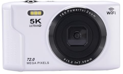 Cámara Digital de 5k 72MP con WiFi, 16x Zoom óptico, 2.8 LCD, 1200 MAh Battery Vlogging Camera para Viajar, Youtube, Soporte de 128 GB (Enfoque Automático, Modo Macro, Cámara