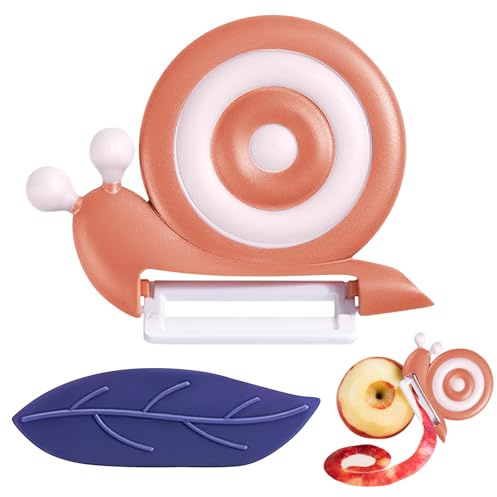 Alovez SparschäLer Schnecke, Sparschäler Kinder, Tragbarer Sparschäler, SchäLer Keramik KinderschäLer, Universalschäler Gemüseschäler mit Rutschfesten Griff