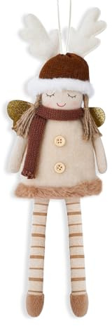 Weihnachtsbaum Plüschpuppe mit Schnur Weihnachtsengelpuppe Mädchen Dekoration Fee Rentier Engelpuppenanhänger Feiertagselfen Dekoration für Zuhause Kamin Schlafzimmer Christmas Statue Angel Girl DB02