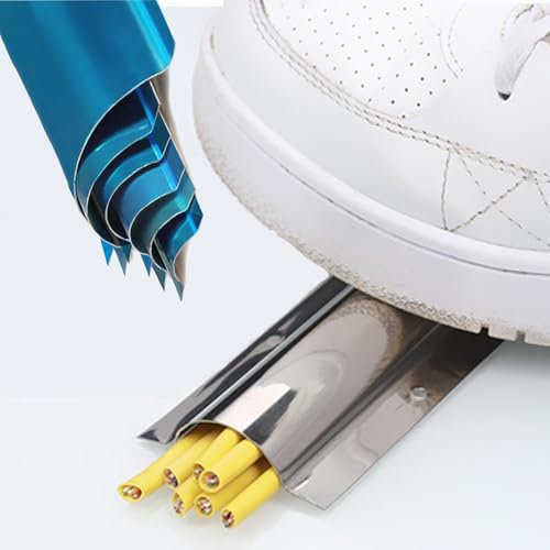 Canaleta para Cables Pasacables Metálico De Suelo, Robusto Pasacables Ancho 53 60 80 100 Mm, Pasacables Exterior para Cables TV/Pared Estética/Techo/Evitar Que Mastiquen(W 80mm/3.2in,3 pcs)