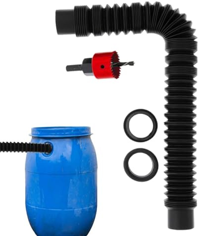 Renchey Kit de Liaison pour Récupérateurs d'eau,Ensemble de Raccordement pour Cuve de Récupération - Kit De Connexion Et Adaptateur pour Baril De Pluie pour Jardin Allée Maison Extérieur Souterrain