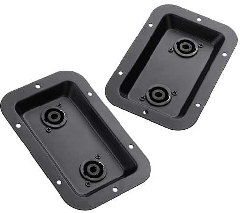 PNGKNYOCN Lautsprecher-Anschlussdose, 2-fach NL4FC 4-polige Speakon-Buchsenplatte für Bühnenlautsprecher, Auto-/Heim-Audio-DIY (2er-Pack)