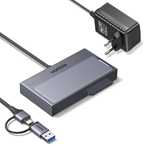 UGREEN 2 in 1 M.2 NVMe SATA USB Adapter, 10Gbps Festplatten Adapter | Festplatten Dockingstation für M.2 NVMe SSD und 2,5/3,5 Zoll SATA HDD, kompatibel mit Windows, MacOS, Linux(Werkzeuglos)