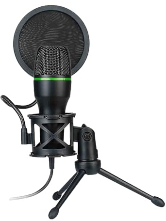 Microphone à condensateur USB - Équipement de Podcast | Microphone de Jeu USB - Condensateur, pour Enregistrement Informatique, Streaming en Direct, karaoké, réduction du Bruit, Jeux, Voix et