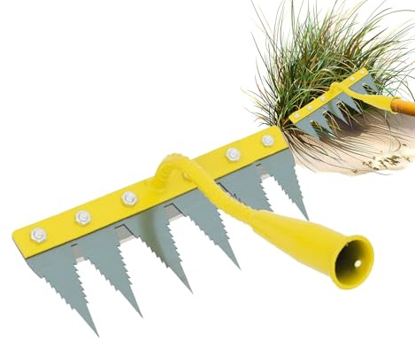 Rastrillo desbrozador para jardín,Herramienta Resistente para escardar - Escardadores manuales - para parterres, invernaderos, viveros, huertos, Granjas, Exteriores, Jardines, céspedes, Patios