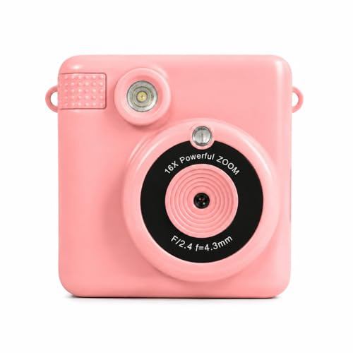 MONTY SOUL –Fotocamera Istantanea Digitale per Bambini con Stampa Termica con 3 ROTOLI piu di 150 Foto, Registra i Video, Modalità MP3, Playback Multimediale e Giochi Integrati (Rosa)