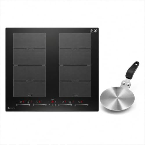 AMZCHEF Induktionskochfeld 60cm *1 + Ø13cm Edelstahl Adapterplatte*1