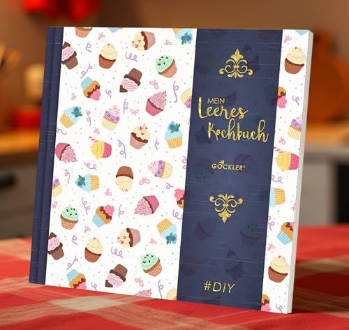 GOCKLER® Leeres Kochbuch: Ein Rezeptbuch zum Selbstgestalten / Selberschreiben • Für 100 Lieblingsrezepte, mit Register uvm. • DesignArt „Cupcakes“ • Softcover, ca. 21 x 21 cm