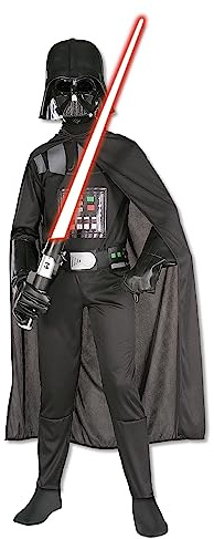 RUBIE'S STAR WARS Officiel - Costume Dark Vador - Taille 9-10 Ans - Déguisement Officiel Star Wars avec Combinaison, Cape, Masque et Ceinture - Pour Hallowwen, Carnaval, Cadeau