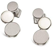 Boccia Ohrstecker aus poliertem Reintitan, in der Farbe: Silber, Maße: Länge: 1,7 cm, Breite: 0,8 cm, 05040-01