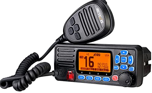 Retevis RA27 Fixed Mount Marine Radio with GPS and DSC, IP67 Waterproof VHF Radio Marine, Long Range, NOAA, All International/US/CA Marine Channels, Triple Watch, Ship to Shore Radio for Boats, Black