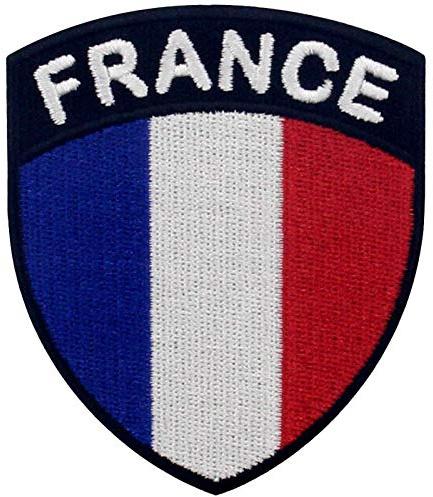 Frankreich Schild Flagge Bestickter Aufnäher zum Aufbügeln/Annähen