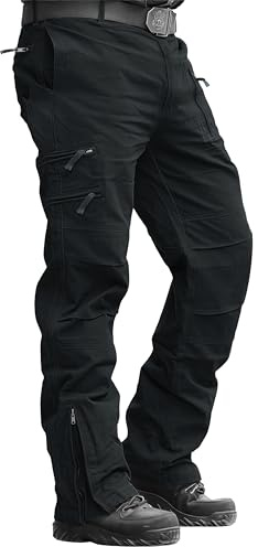 MAGCOMSEN Mens Cargo Work Combat Trousers Hiking Tactical Military Pants | Casual Outdoor Walking Trouser, Cotton Pant with Zip Pockets, Wear Resistant, No Belt