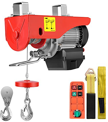 VIVOHOME Electric Hoist, 110V 440 Lbs Winch with Wireless Remote Control, Zinc-Plated Steel Wire Hoist for Garage, Warehouses, Factories 38ft Lifting Height with Emergency Stop Switch ETL Listed