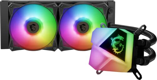 MSI MAG CoreLiquid C240 - Enfriador líquido de CPU AIO ARGB - Radiador de 240 mm - Listo para LGA 1700 - Ventiladores dobles ARGB PWM de 120 mm