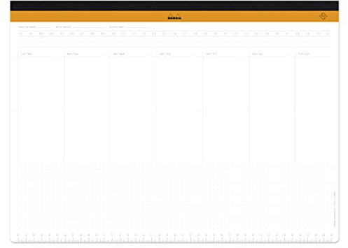 Rhodia 194041C Schreibunterlage mit Wochenkalender A3+ 60 Blatt Weiß Orange