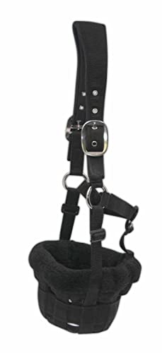 Amesbichler Reitsport HorseGuard Maulkorb Fressbremse für Pferde mit Teddyfleece Polster, Größenvielfalt