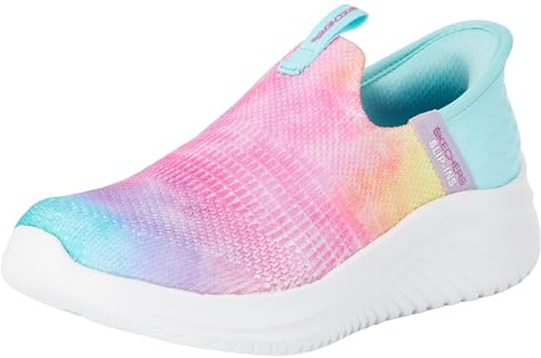 Skechers Niñas Ultra Flex 3.0 Pastel Clouds Slip-In ENTRENADOR, Multi Mesh/Trim, 27.5 EU